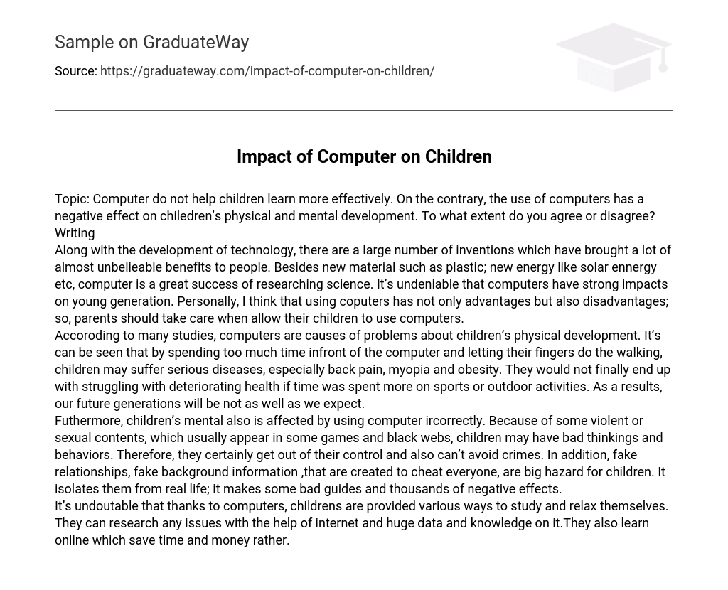 Impact of Computer on Children