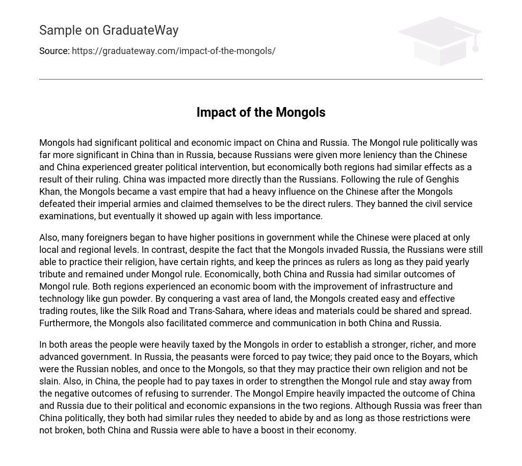 Impact of the Mongols