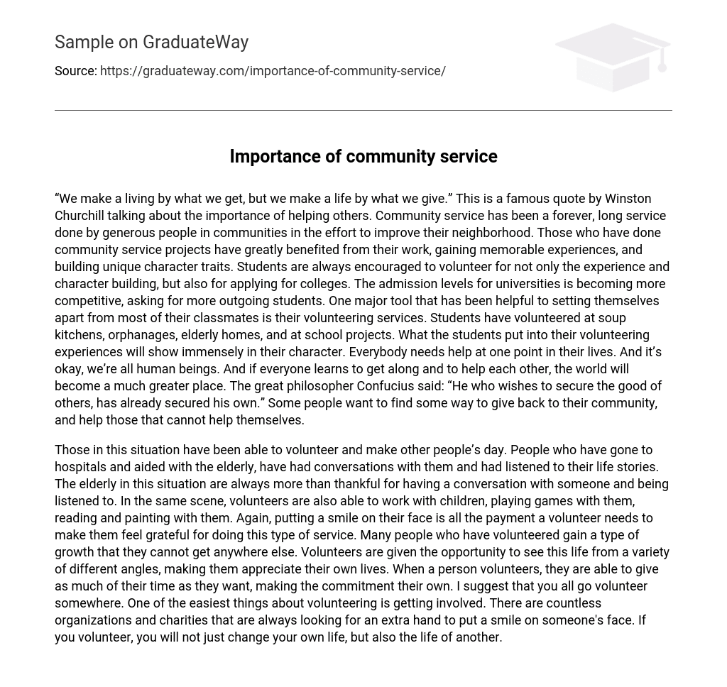 comprehensive essay on community service