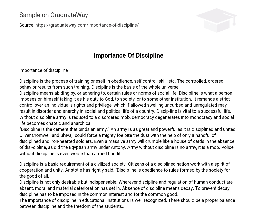 Importance Of Discipline