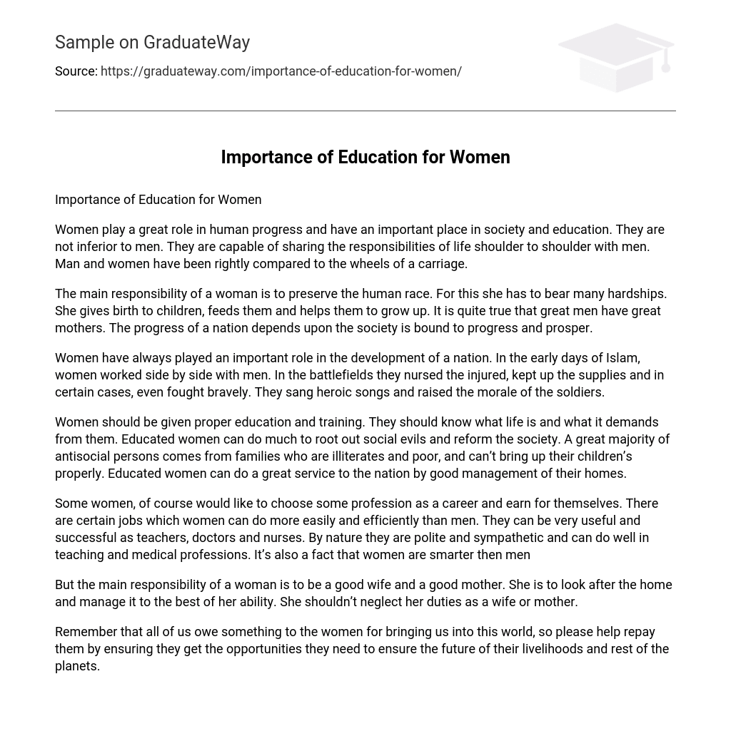 Importance of Education for Women