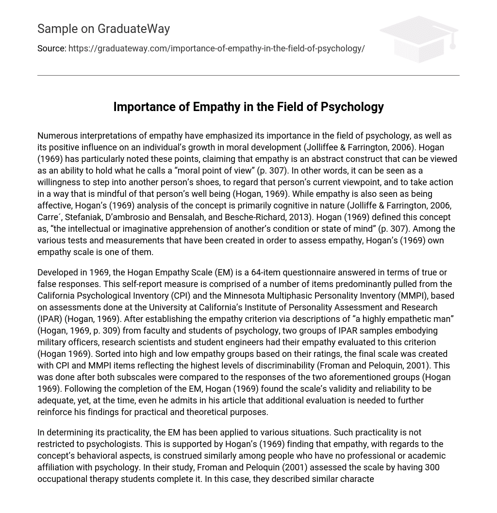 Importance of Empathy in the Field of Psychology