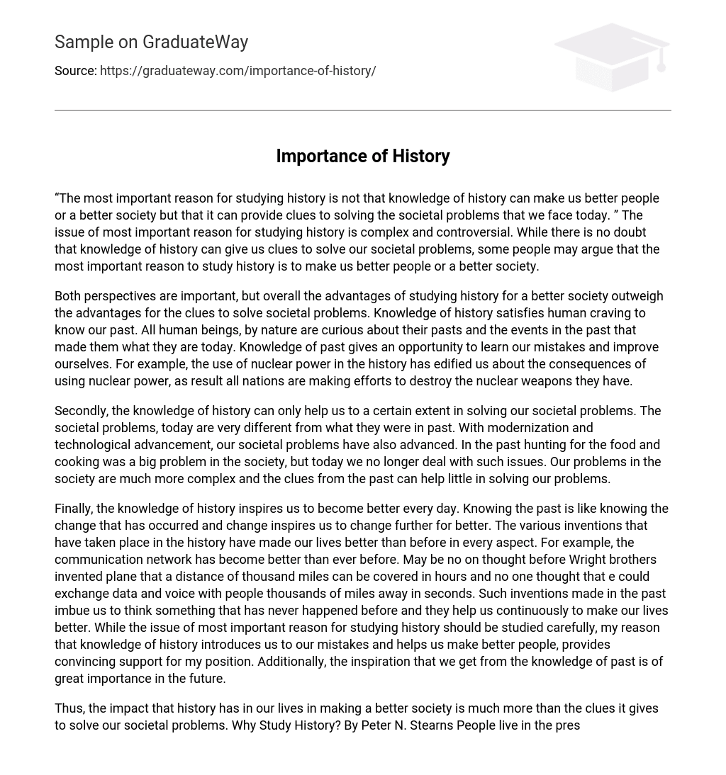 significance of history essay