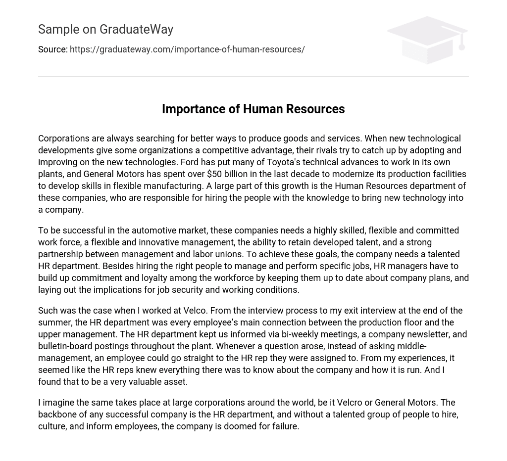 Importance of Human Resources