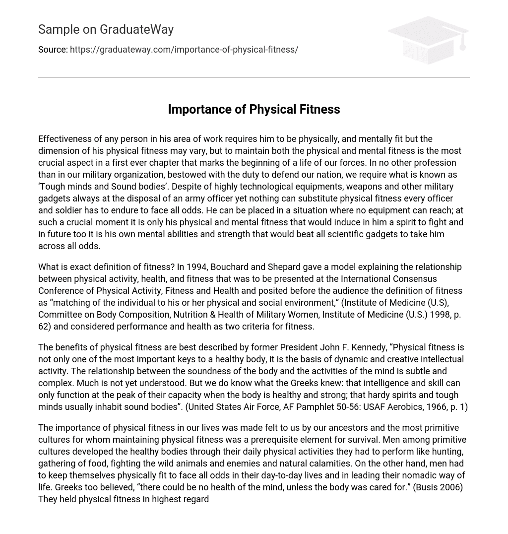 physical fitness essay 250 words