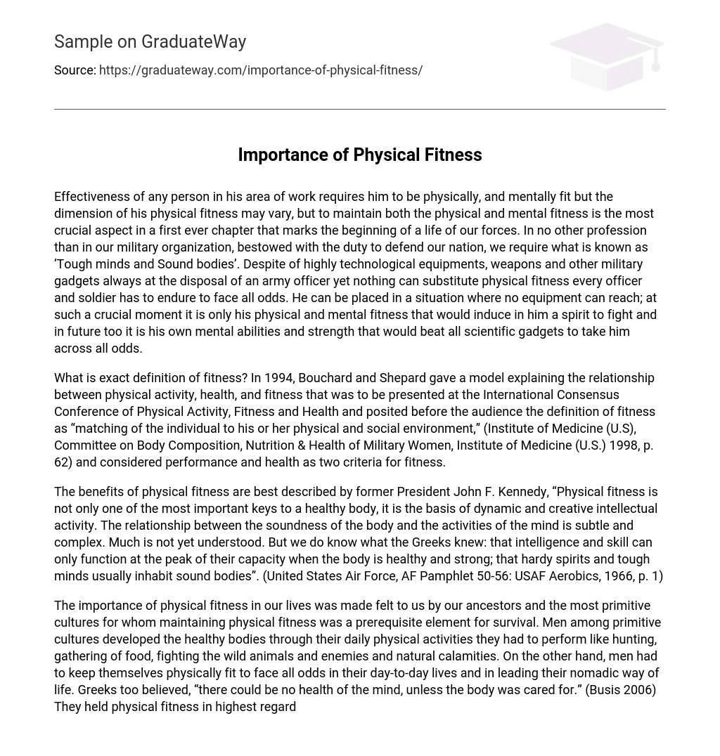  Importance Of Physical Fitness Essay Example GraduateWay