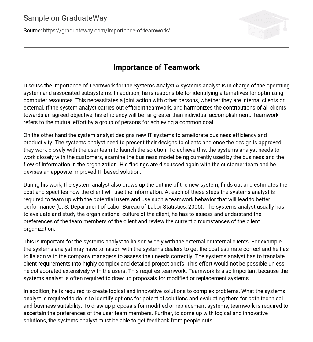 teamwork essay for school