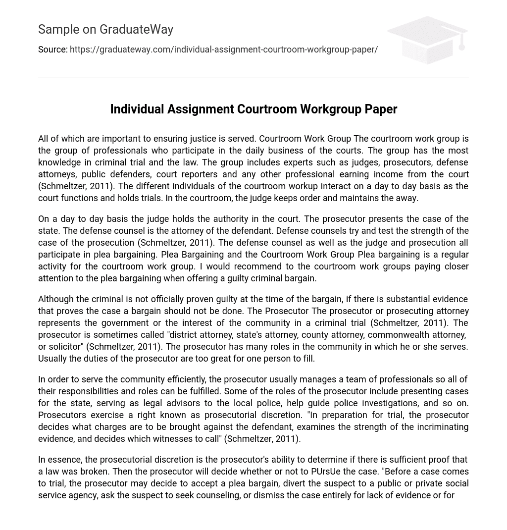 Individual Assignment Courtroom Workgroup Paper