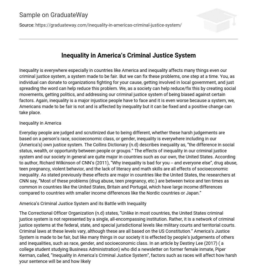 unfair criminal justice system essay