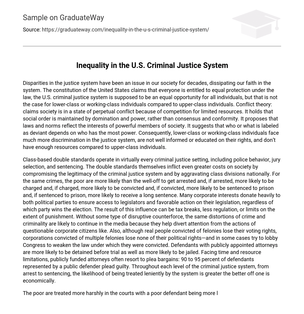 inequality in the criminal justice system essay