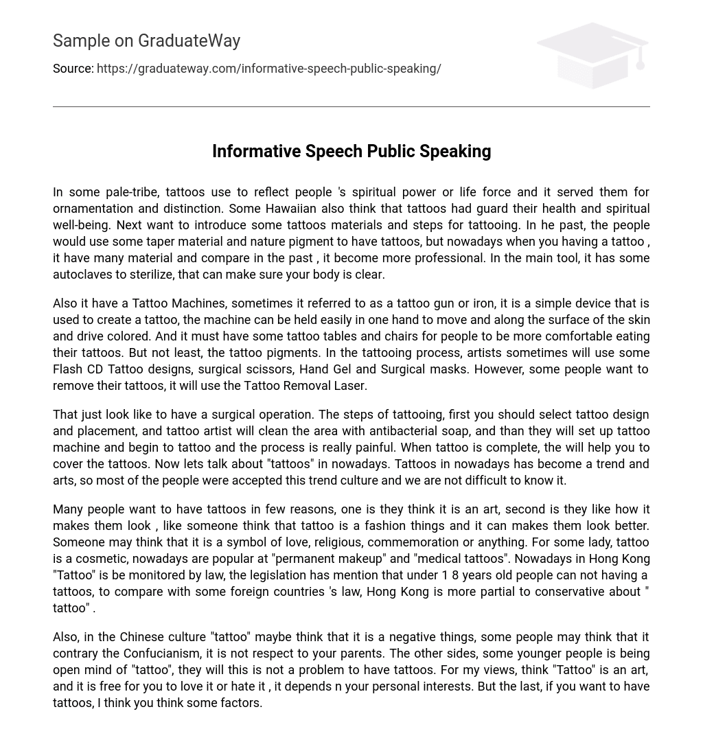 Informative Speech Public Speaking