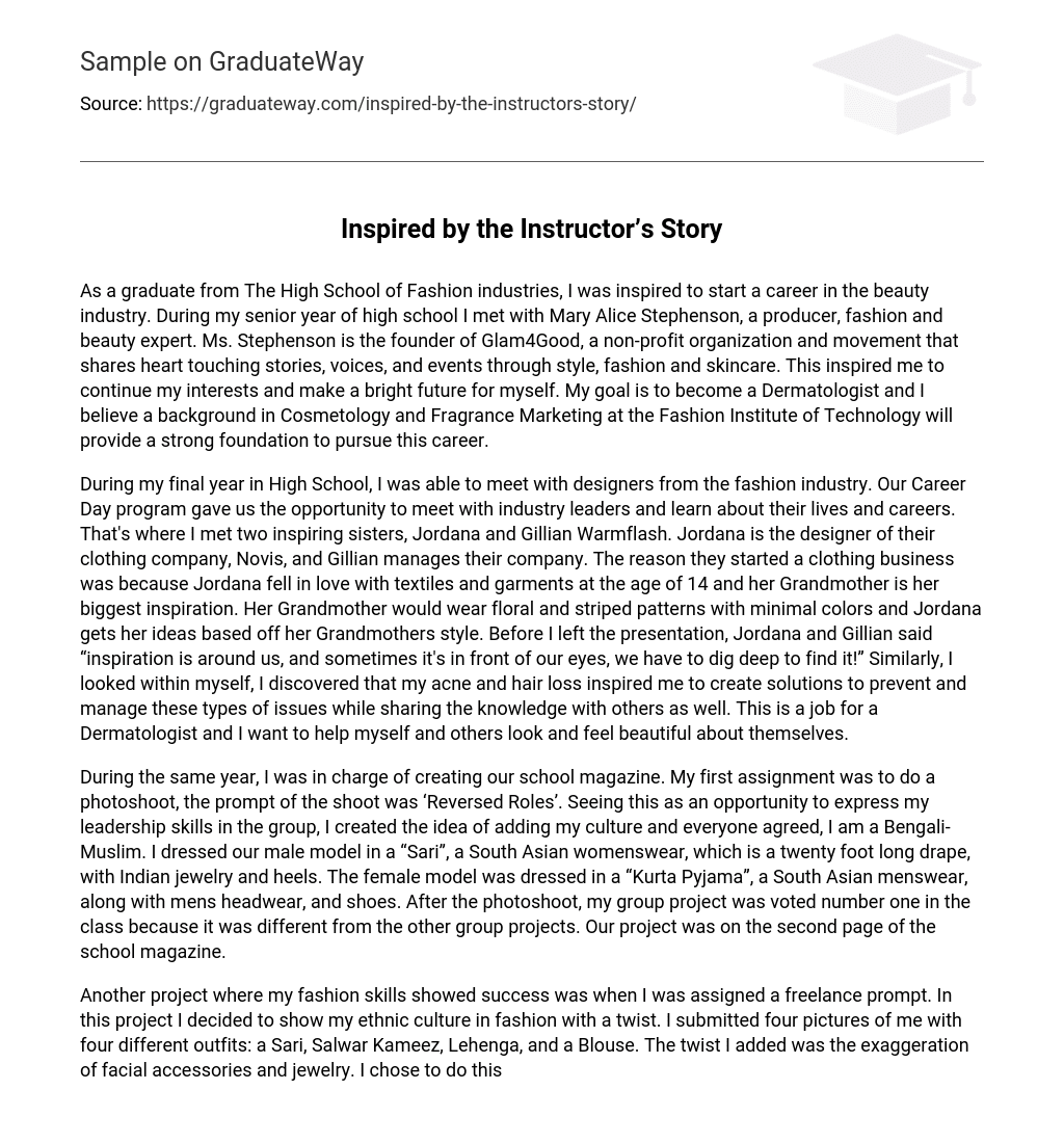 Inspired by the Instructor’s Story