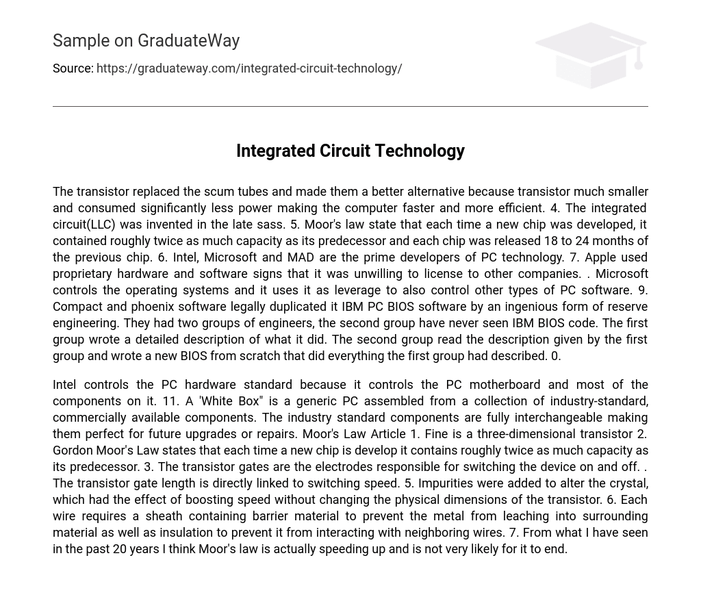 Integrated Circuit Technology