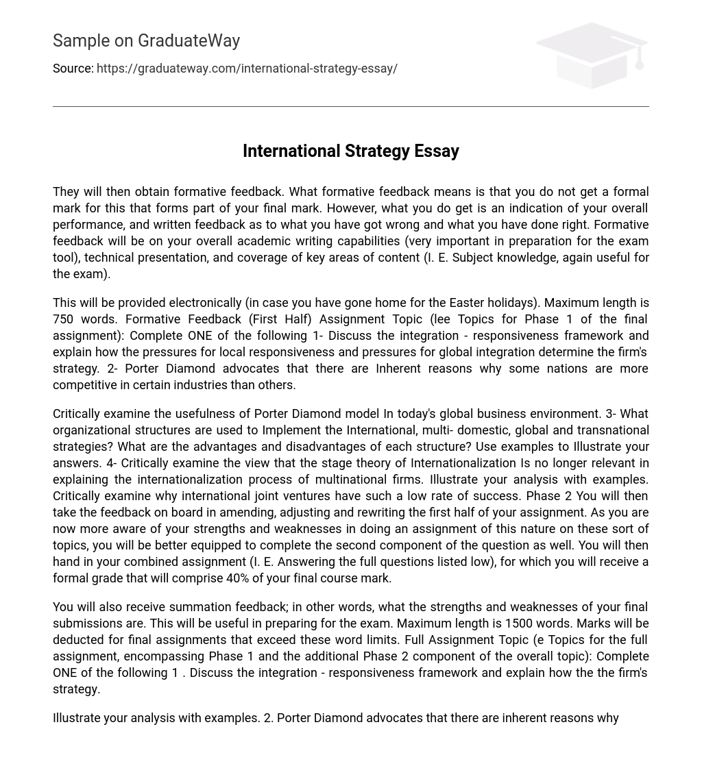 International Strategy Essay
