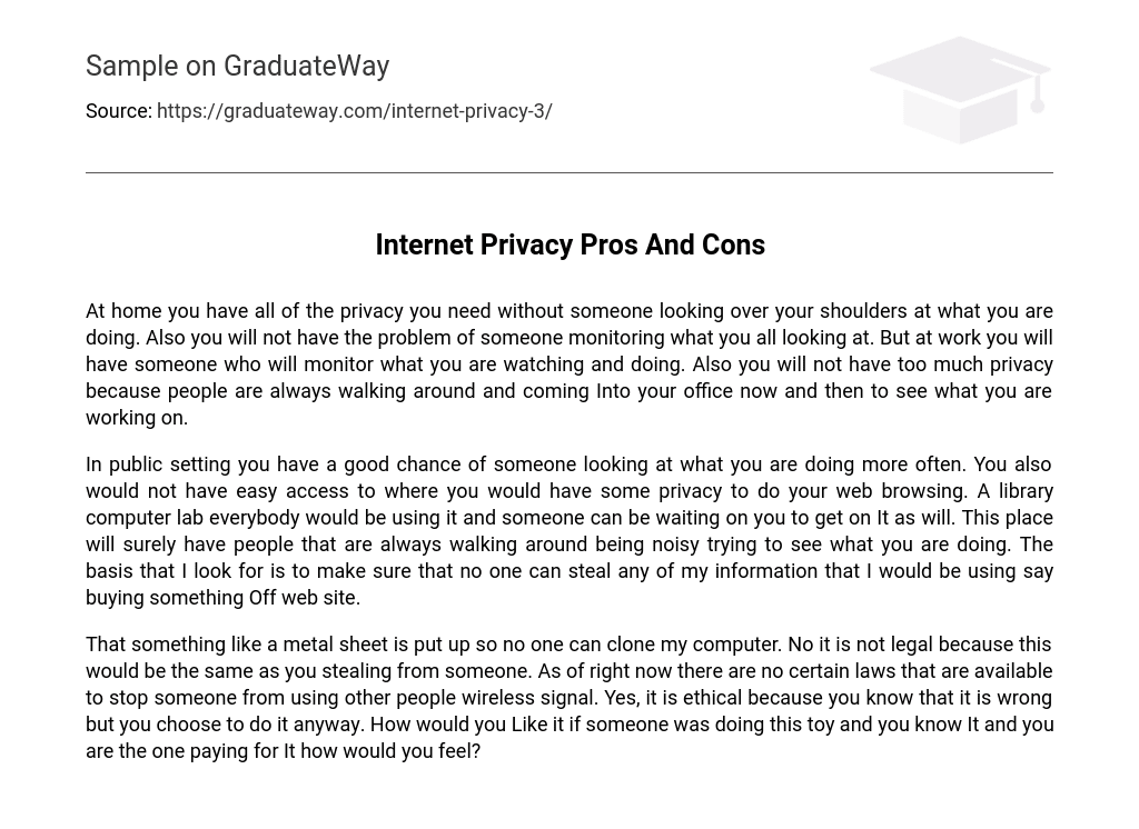 Internet Privacy Pros And Cons