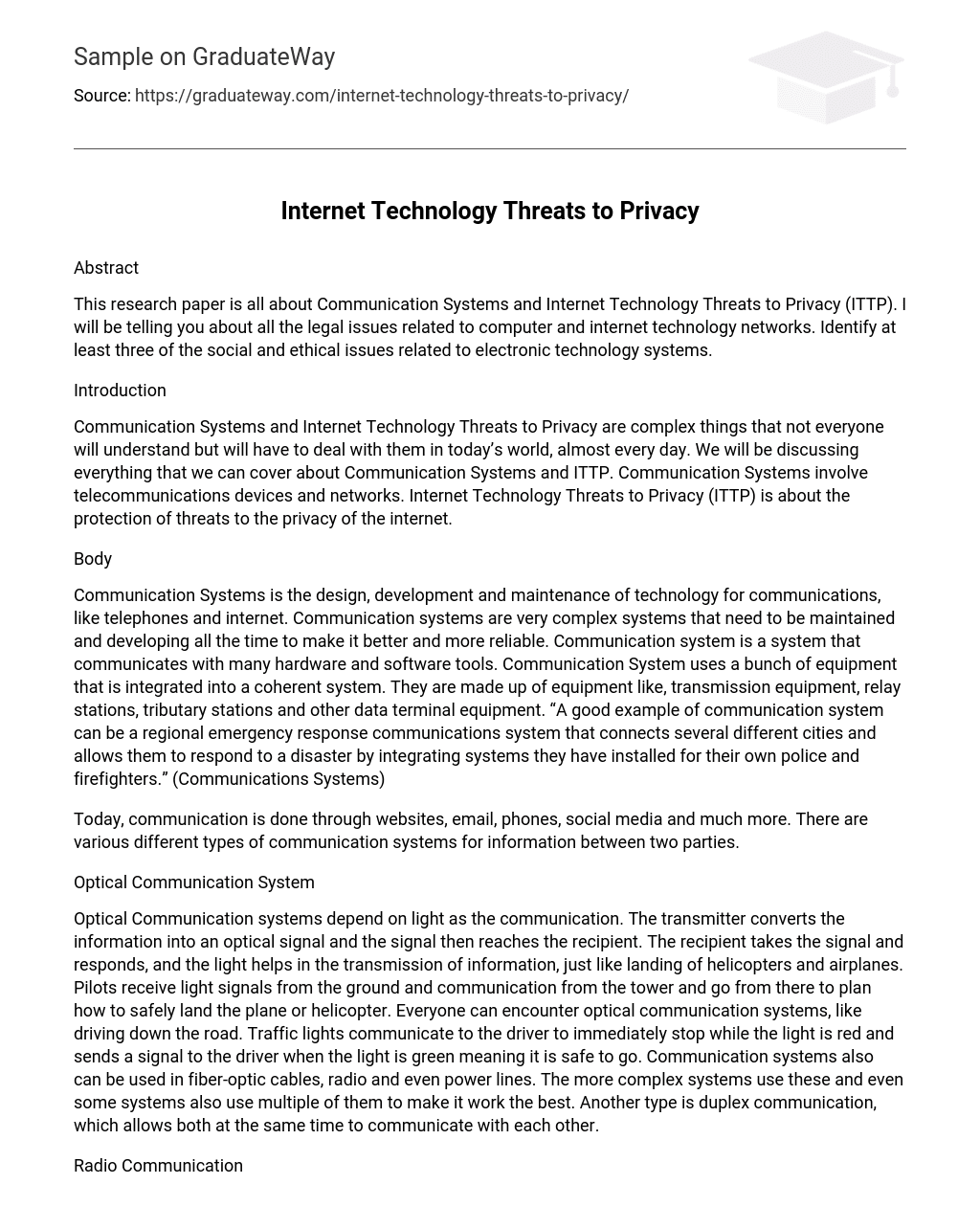 thesis statement internet privacy