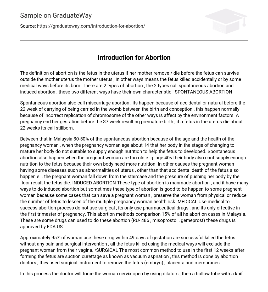 Introduction for Abortion