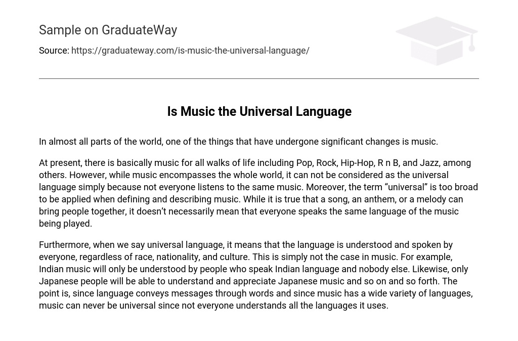 music is a universal language essay ielts