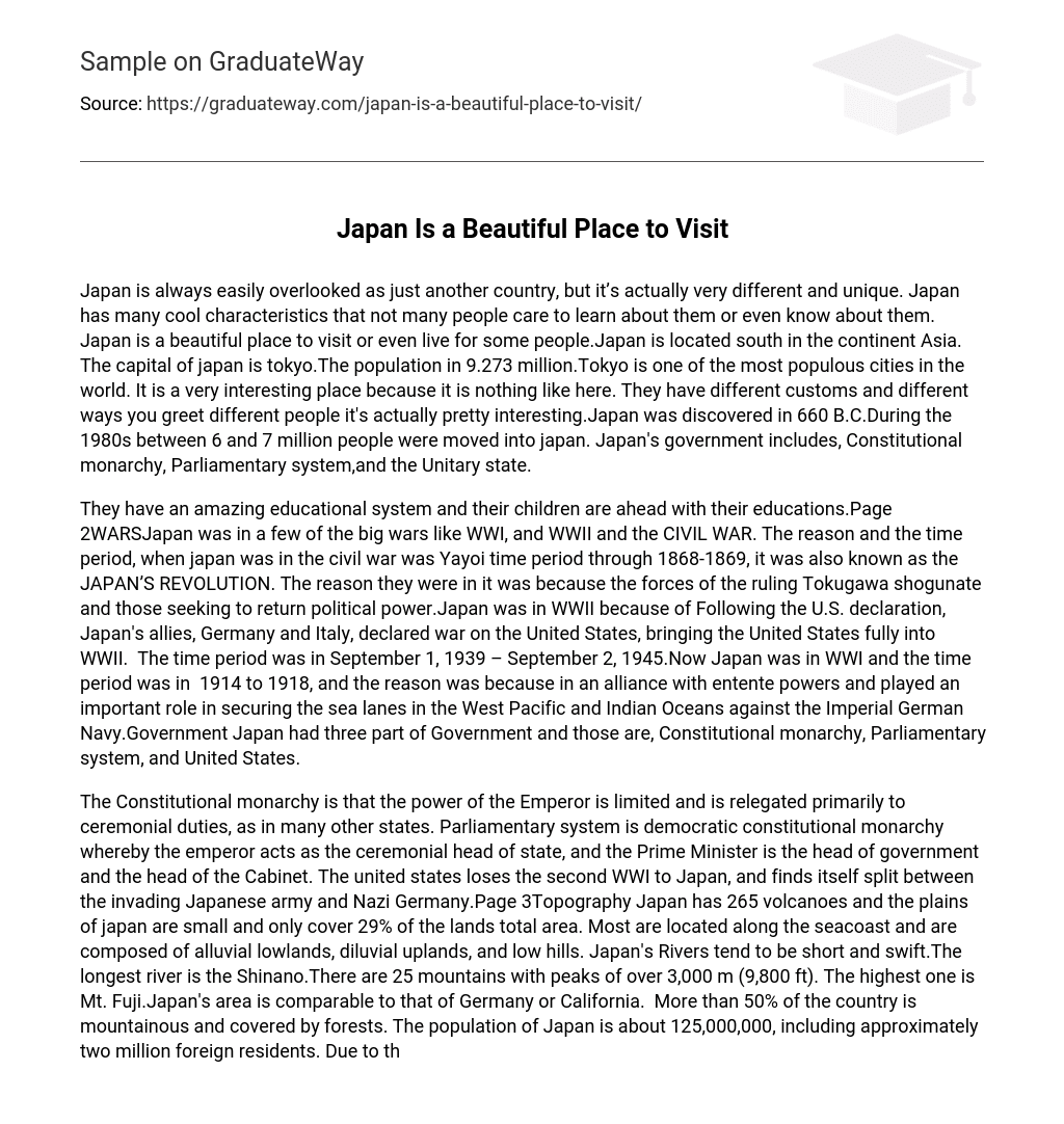 a country i would like to visit japan essay