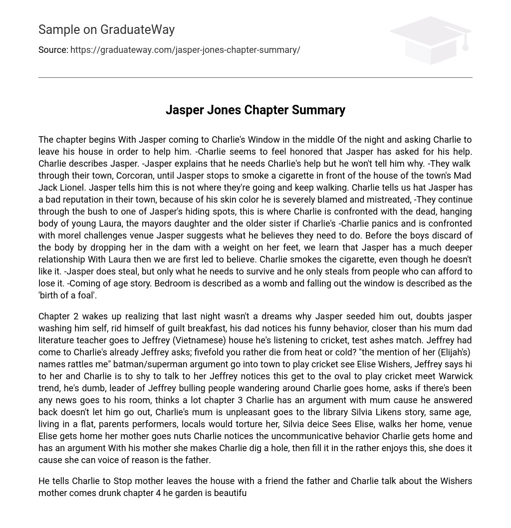 Jasper Jones Chapter Summary