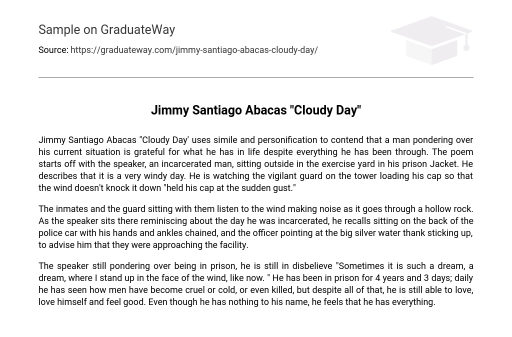 Jimmy Santiago Abacas “Cloudy Day”
