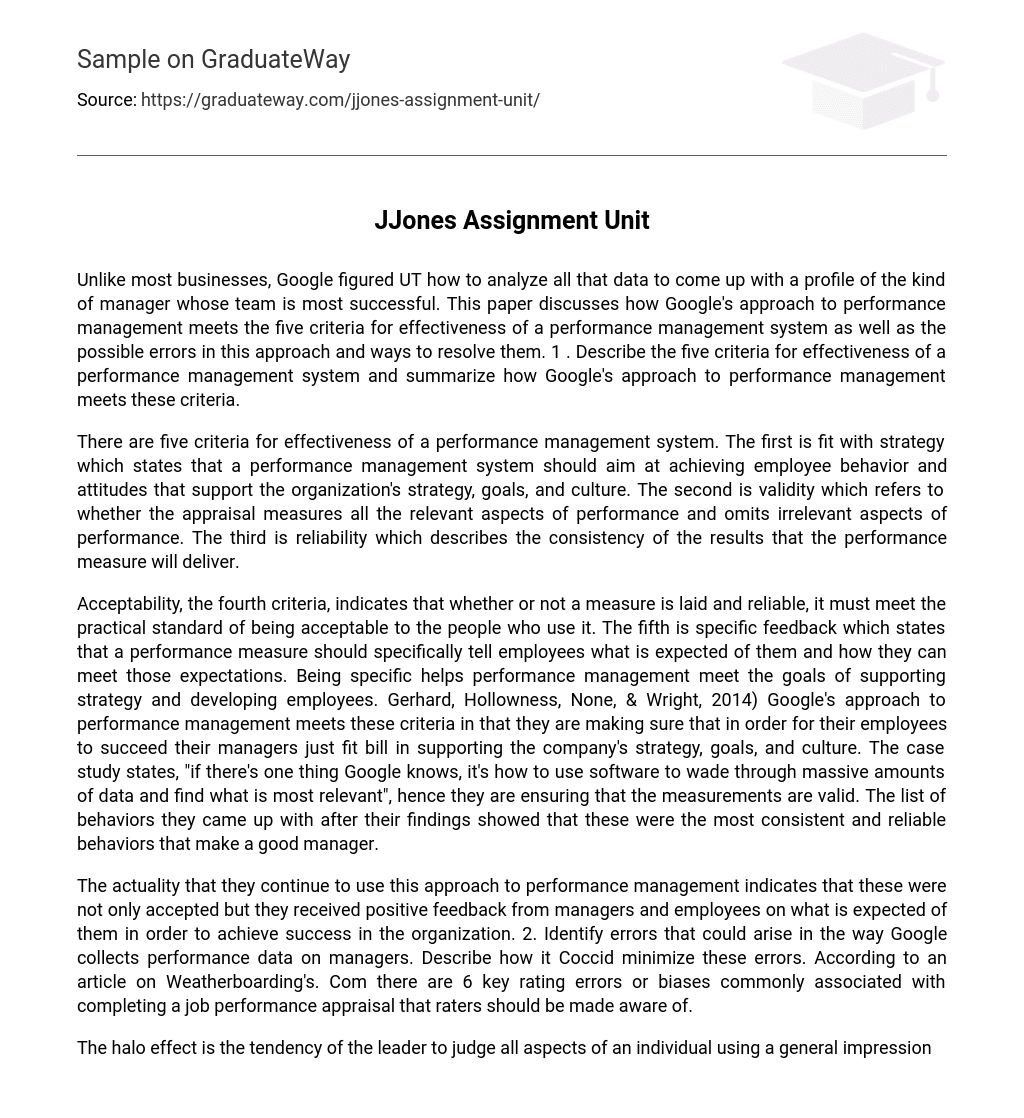 JJones Assignment Unit