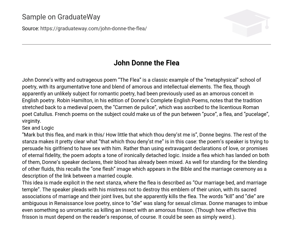 John Donne the Flea Analysis