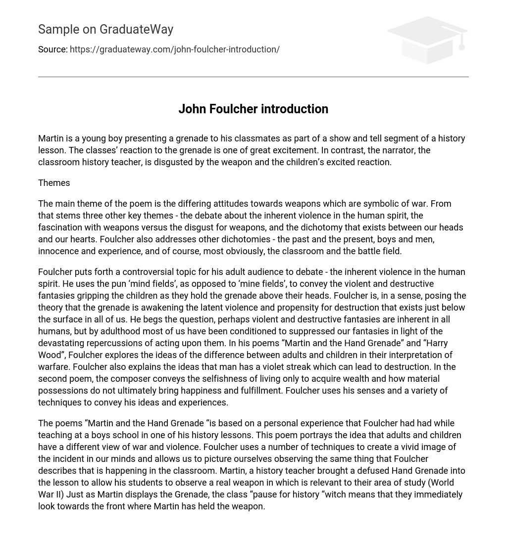John Foulcher introduction