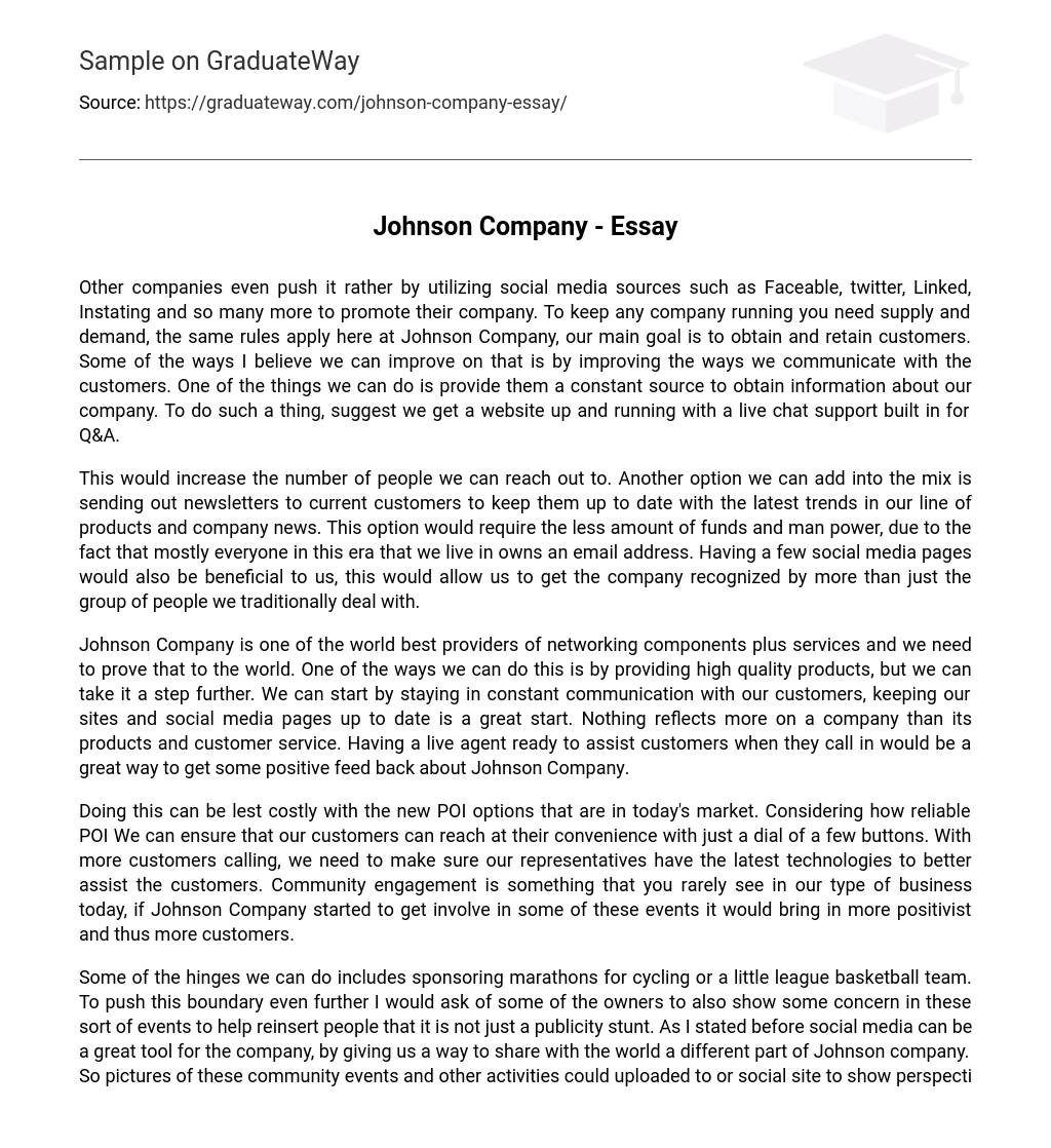 The Johnson Company: How to Improve Customer Communication