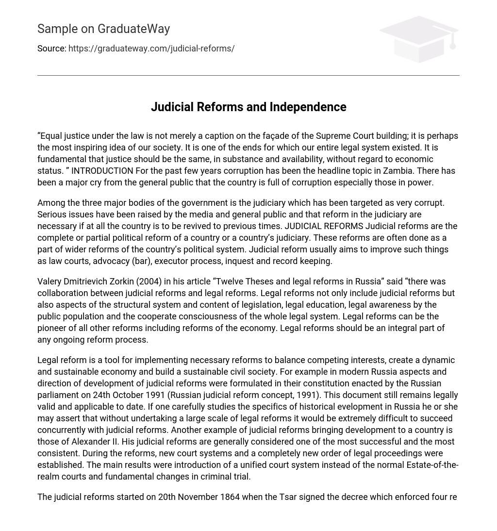 essay on judicial reforms