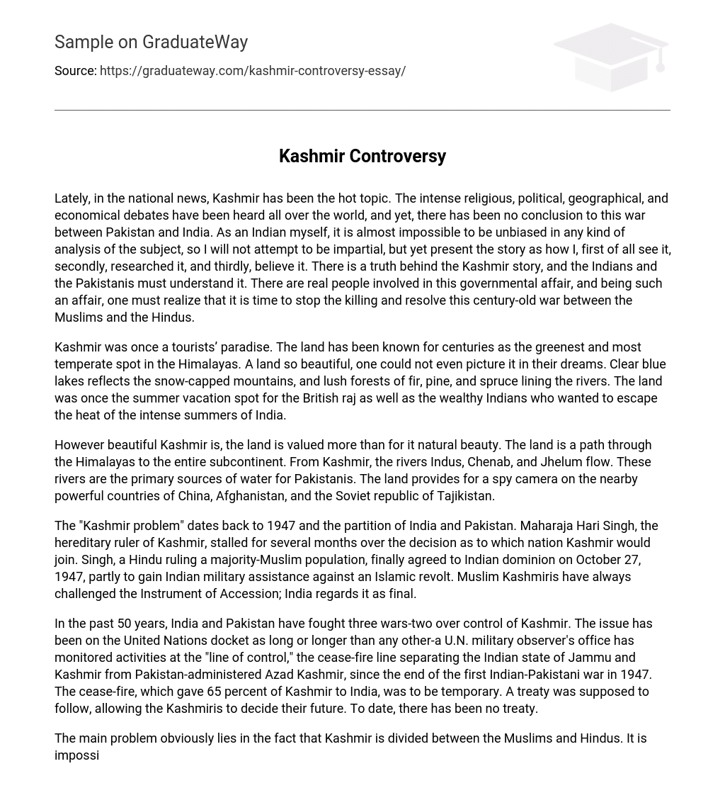 Kashmir Controversy