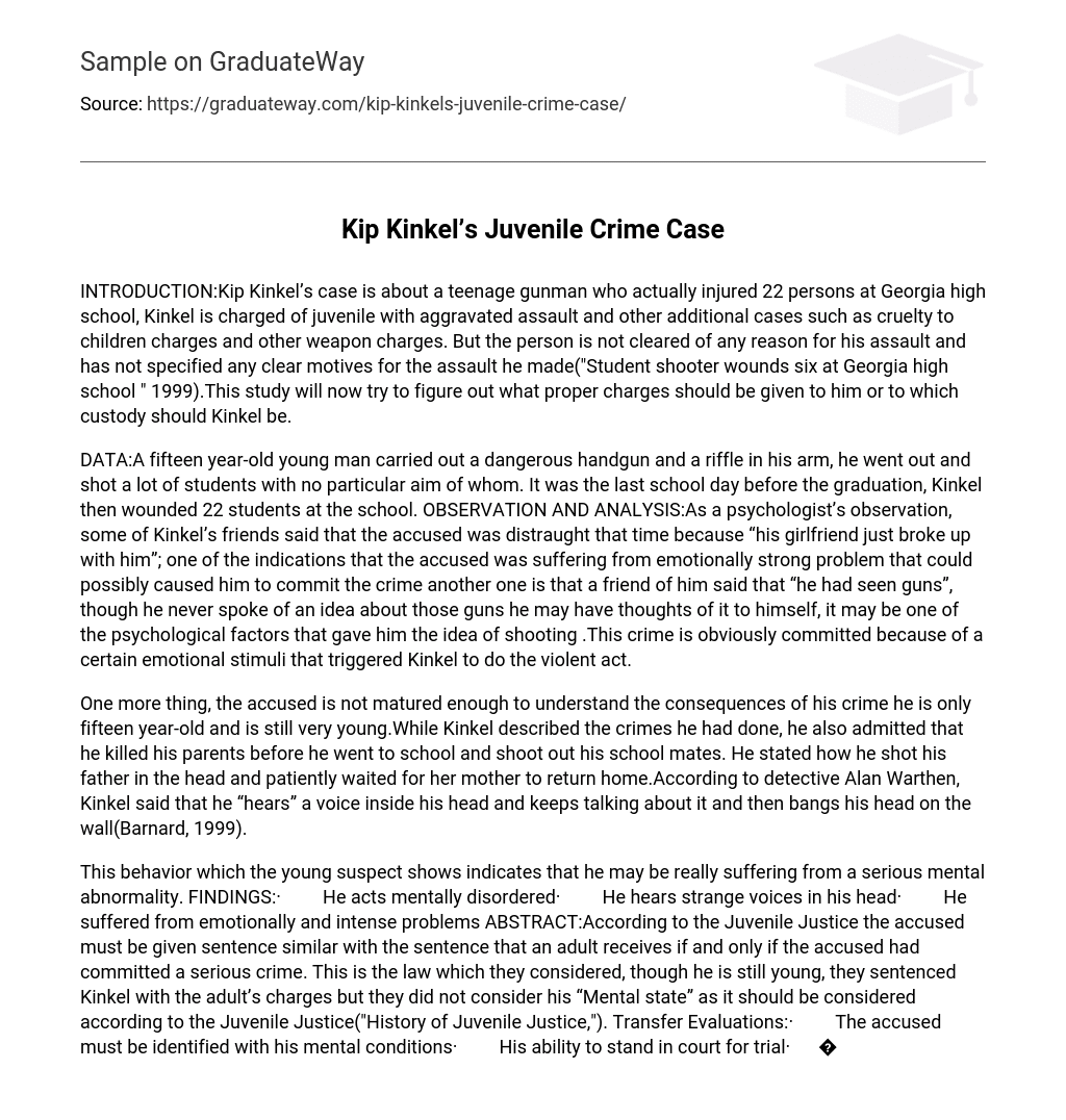 Kip Kinkel’s Juvenile Crime Case