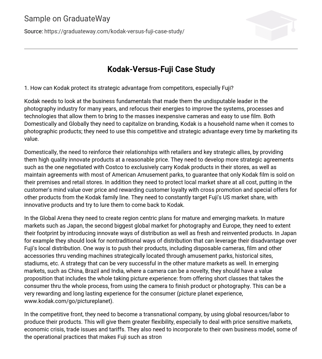 Kodak-Versus-Fuji Case Study