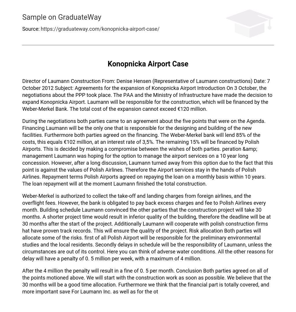 Konopnicka Airport Case