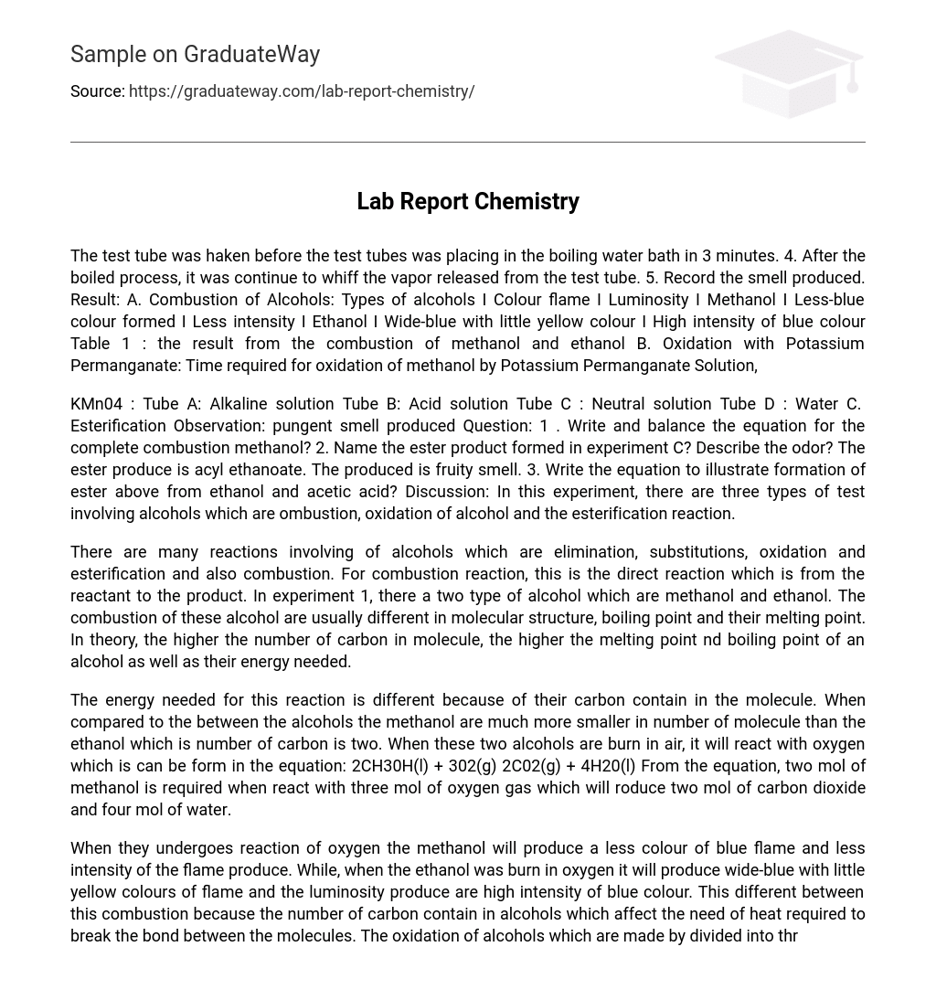 Lab Report Chemistry