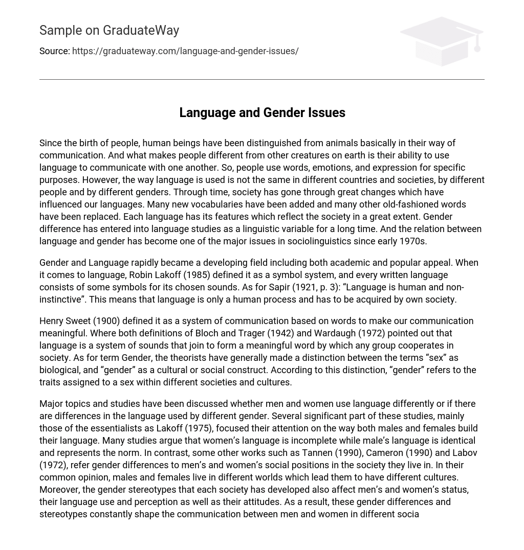 Language and Gender Issues