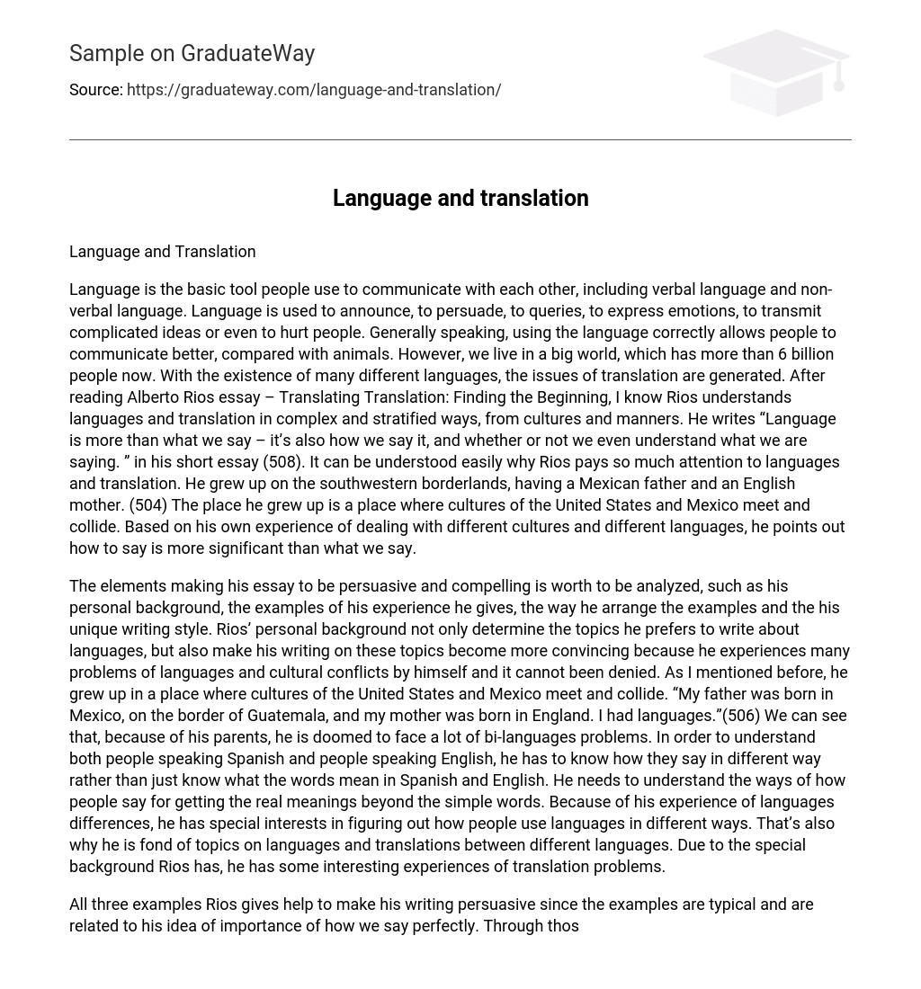 Language and translation