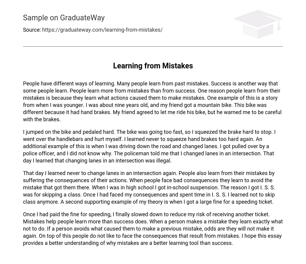 college essay about making mistakes