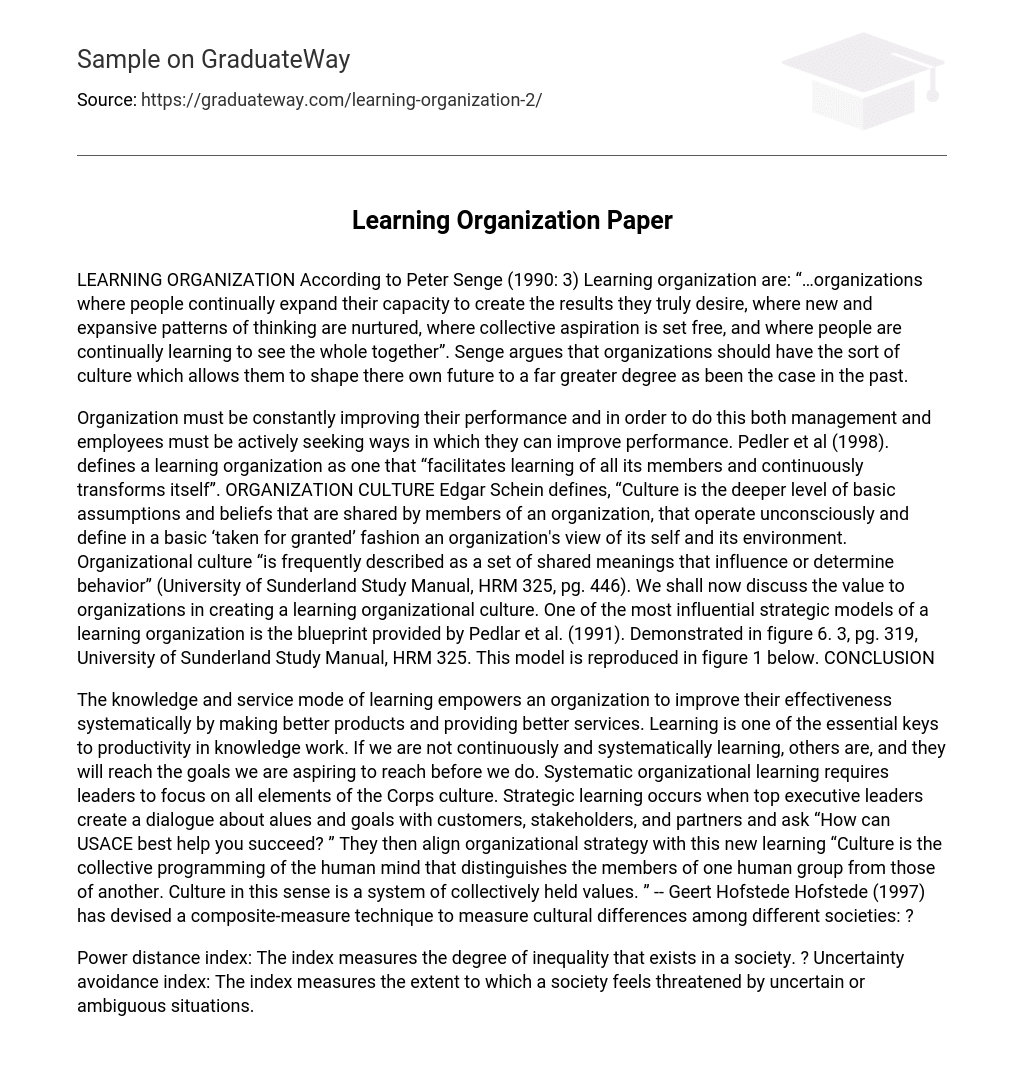 Learning Organization Paper