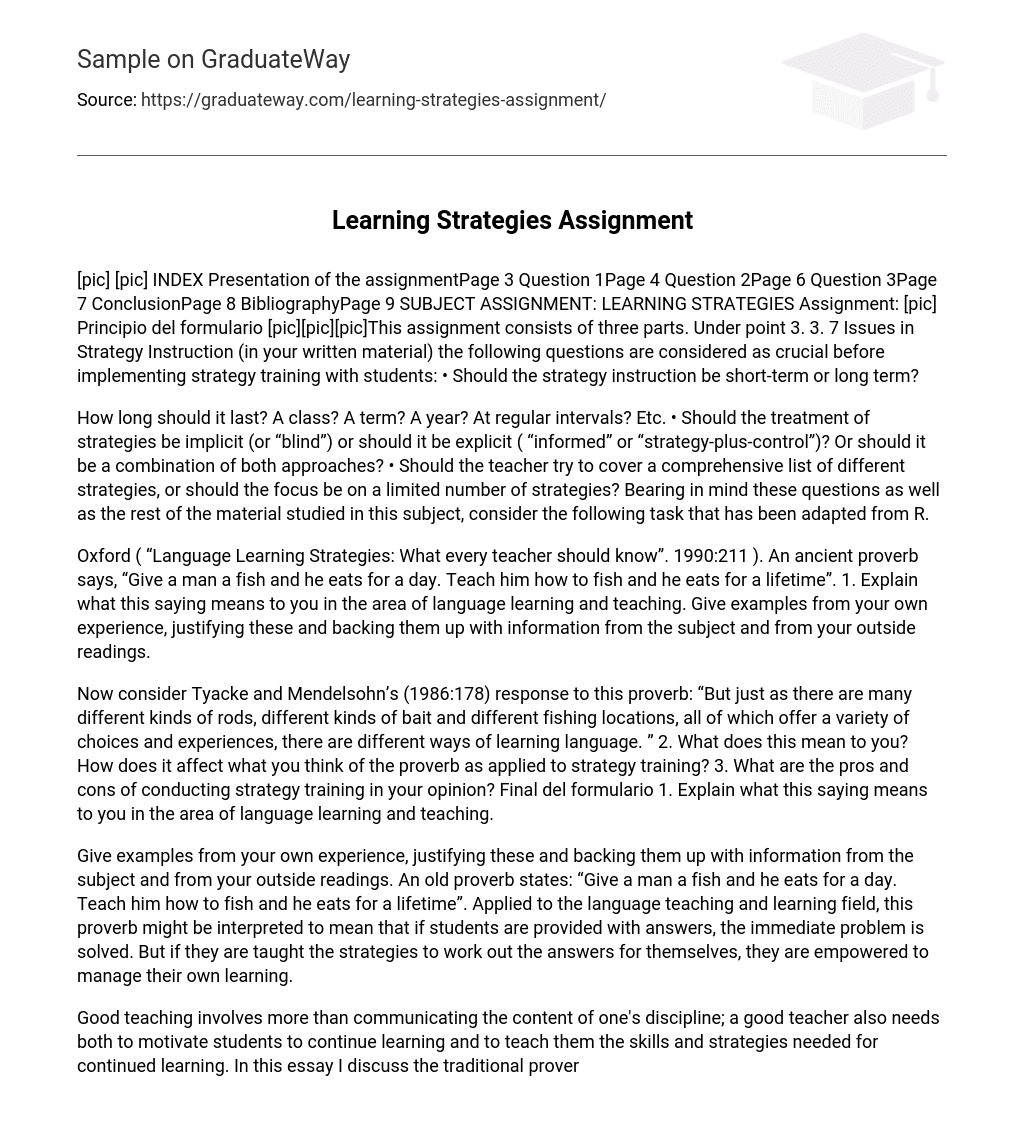 Learning Strategies Assignment