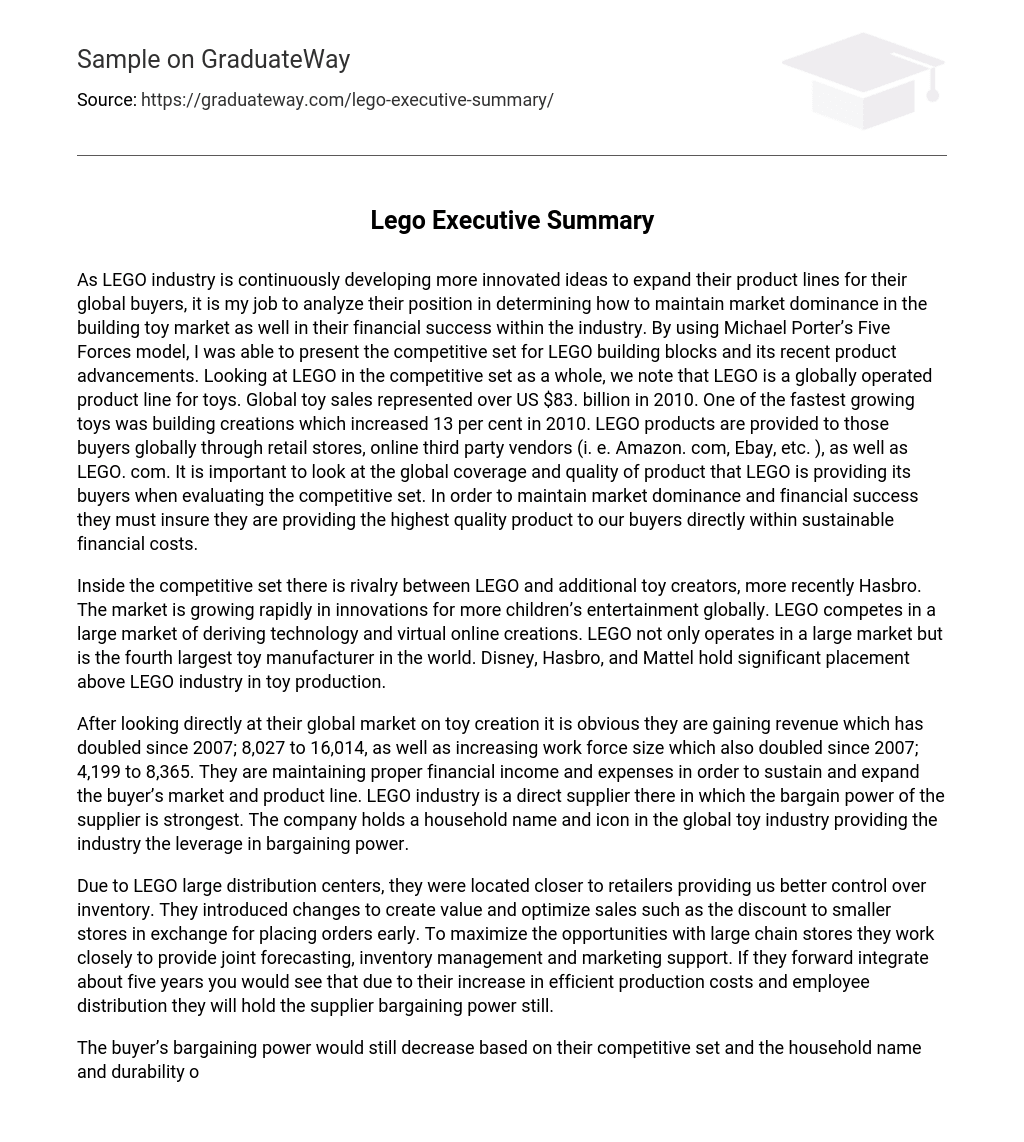 lego-executive-summary-essay-example-graduateway