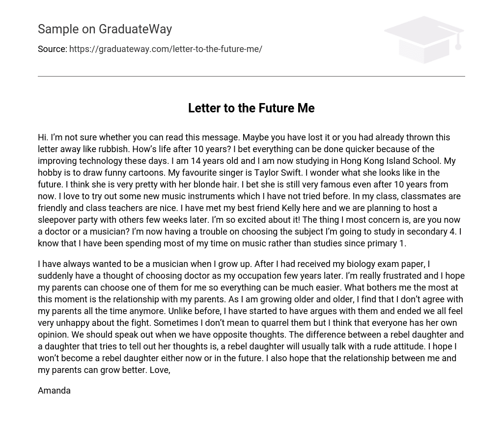 Letter to the Future Me