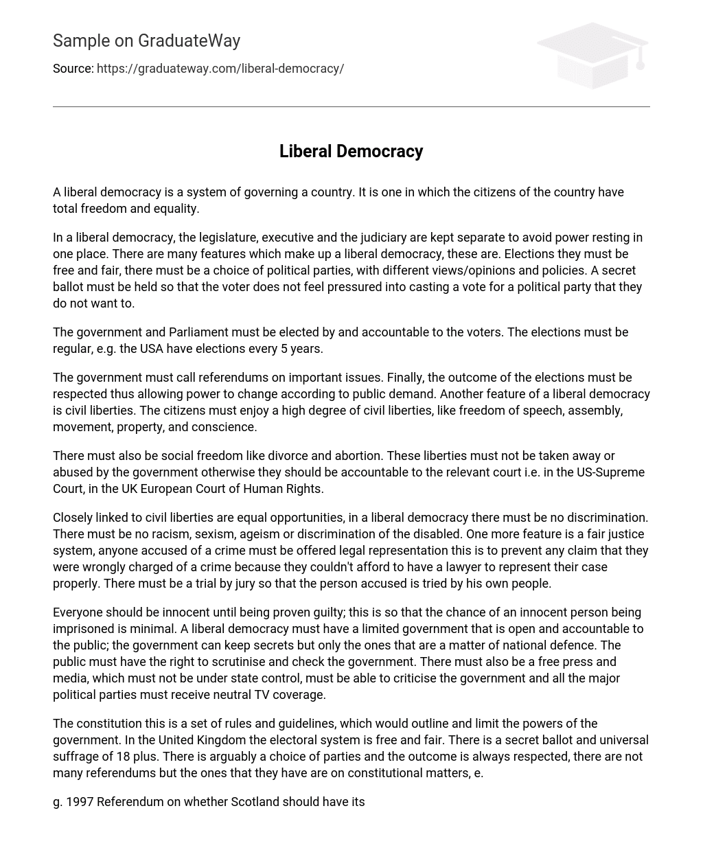 essay for liberal party