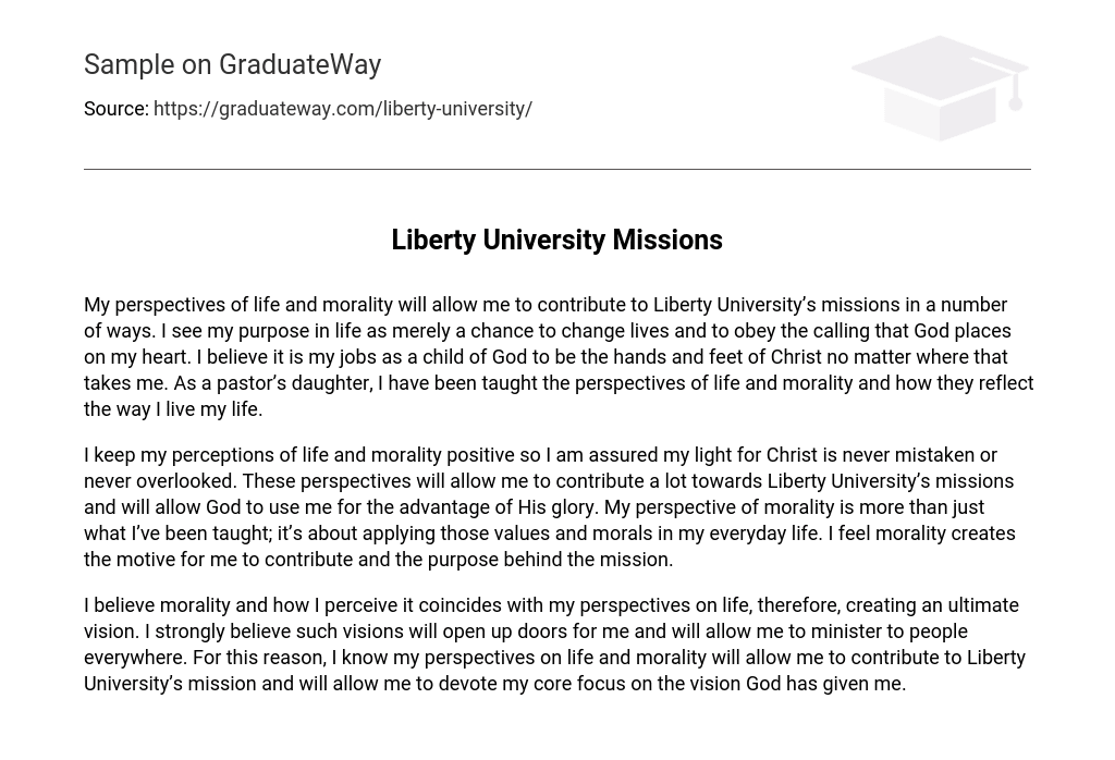  Liberty University Missions Essay Example GraduateWay