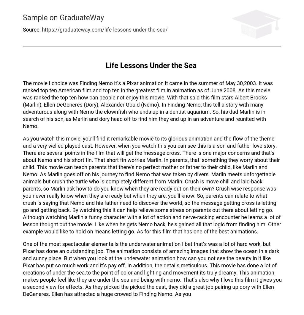 descriptive essay on underwater life