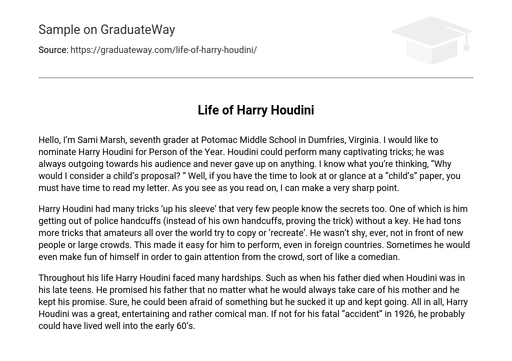 Life of Harry Houdini