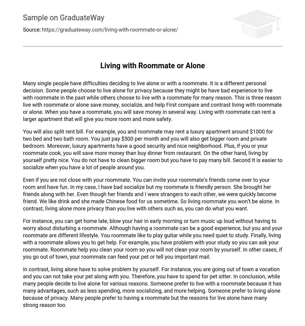 introduction to roommate essay