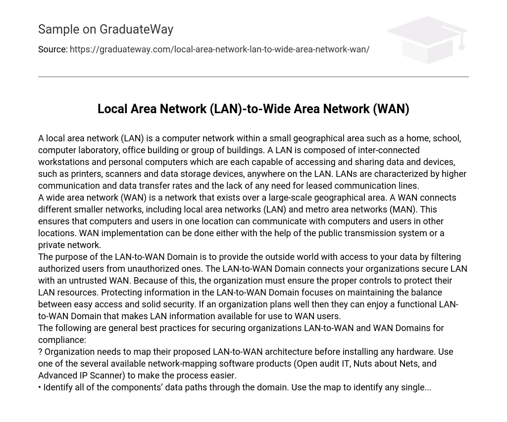 Local Area Network (LAN)-to-Wide Area Network (WAN)