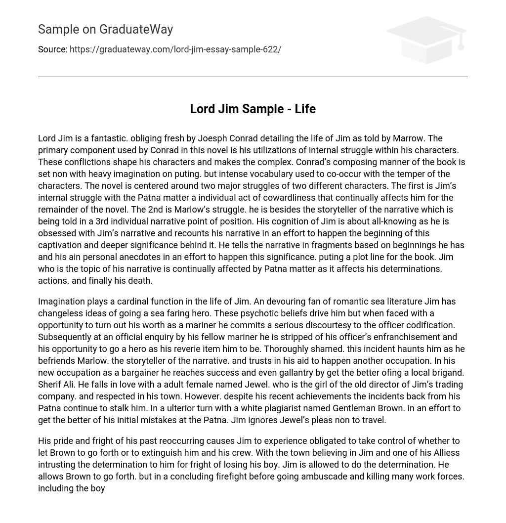 Lord Jim Sample – Life