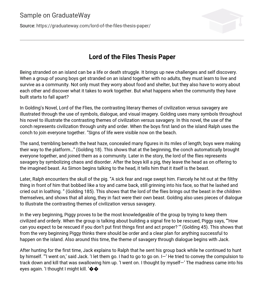Lord of the Files Thesis Paper